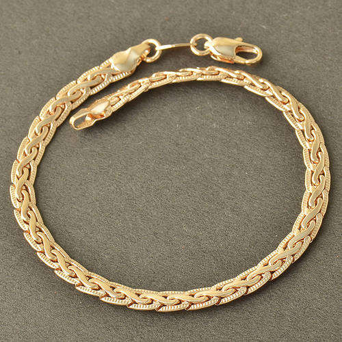 Mens Stunning 9K Rose Gold Filled Wave Link HandChain  ( 22cm )